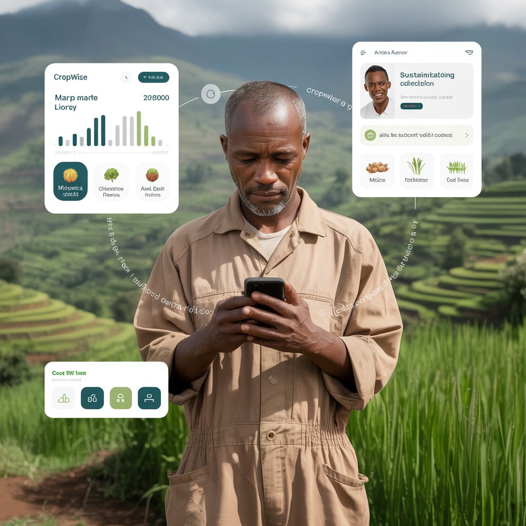 Farmer earning carbon credits through sustainable agriculture marketplace in Kenya”